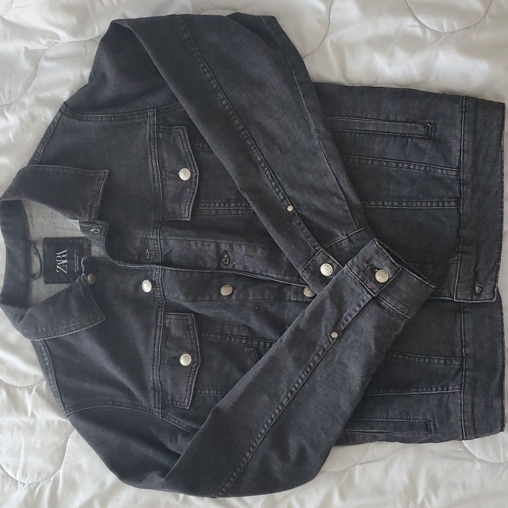 Zara Oversized Grey Denim Jacket (L)